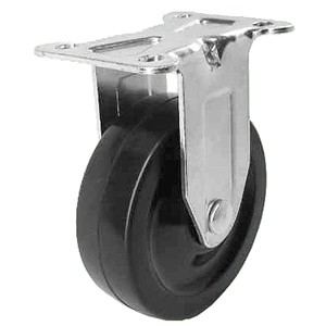 3" x 1-1/4" styva toppplatta hjul med mjuka gummihjul