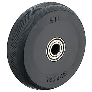 5" x 1-1/2" Solid Soft Rubber On Bearing Wheels