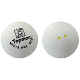 Balles de squash blanches à double point jaune - Balles de squash blanches (Double point jaune)