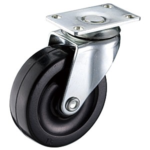 2-1/2" x 13/16" Swivel Top Plate Casters With Soft Rubber Wheels - 2-1/2" x 13/16" Swivel Top Plate Casters With Soft Rubber Wheels