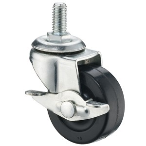 50mm Threaded Stem Casters With Hard Rubber Wheels - 50mm Threaded Stem Casters With Hard Rubber Wheels