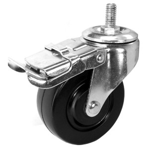 4" x 1-1/2" Threaded Stem Casters With Soft Rubber Wheels - 4" x 1-1/2" Threaded Stem Casters With Soft Rubber Wheels