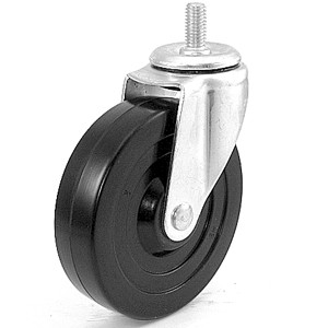 Ruedas giratorias con vástago roscado de 5" x 1-1/4" con ruedas de goma gris