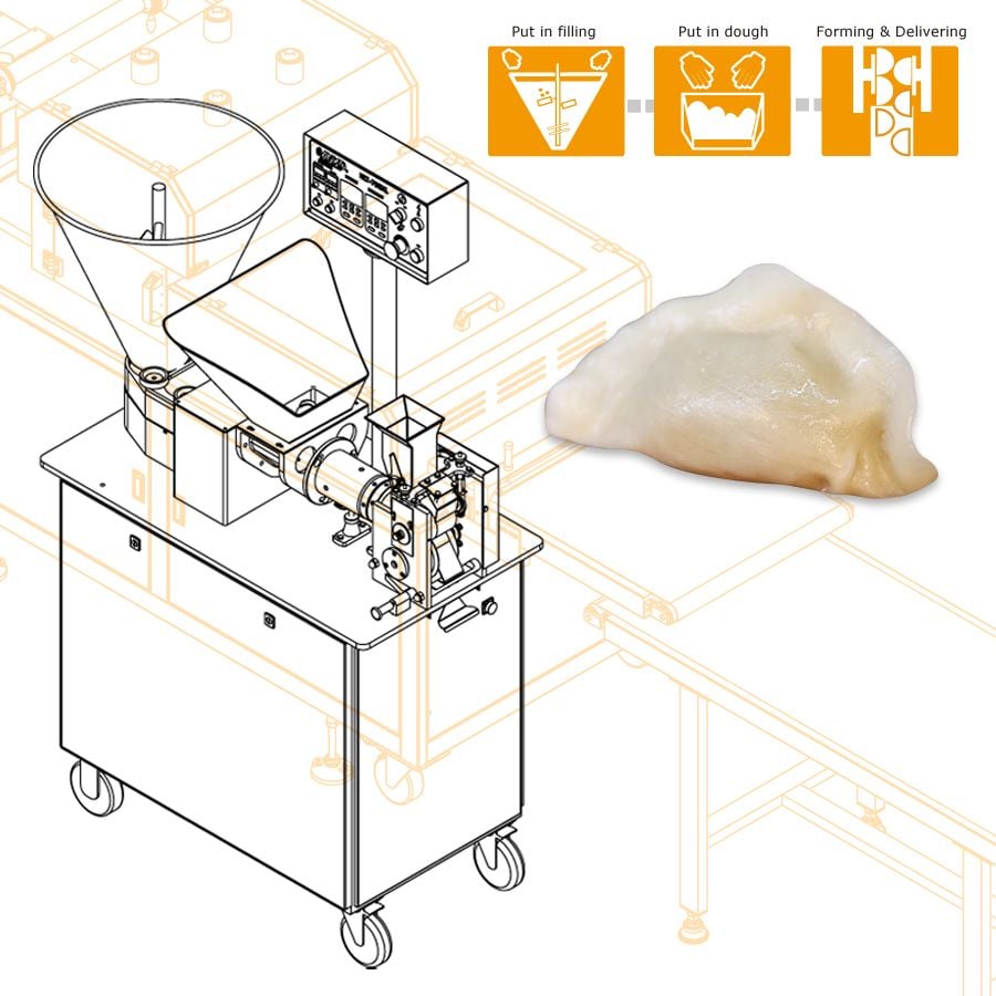 ANKO's HLT-700XL Dumpling Making Machine behandler højfiber- og fedtfri fyldninger for at skabe vegetariske og veganske dumplings