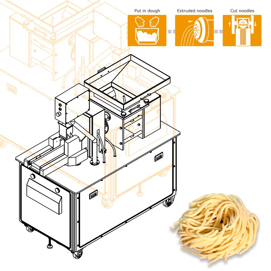 ANKO NDL-100 Commercial Noodle Machine to Produce Large Quantities of Noodles with Unique Shapes
