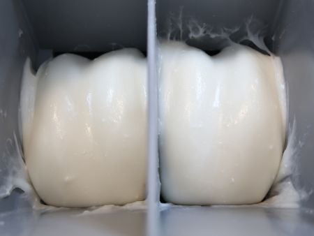 Dough made of sticky rice is capable for encrusting