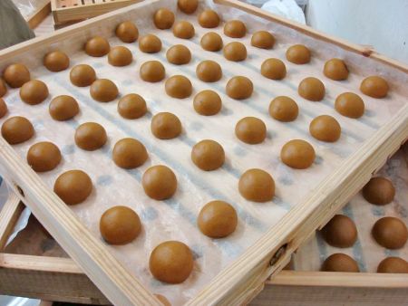 Each Manju is perfectly shaped and ready to be steamed
