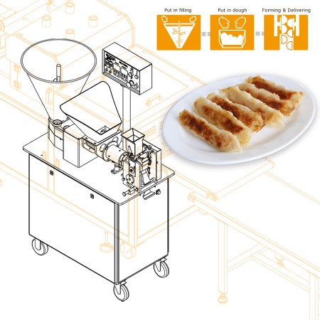 Attrezzatura automatica per la produzione di ravioli cinesi progettata con uno stampo di formatura personalizzato