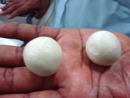 Client's manual production of Rasgullas