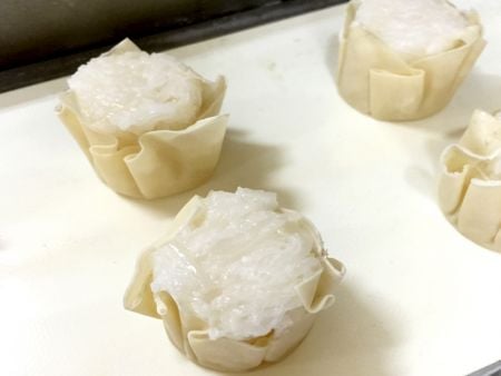 Shumai de Rabanete Ralado perfeitamente formado