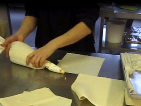 Prepare one and a half wrapper to make a spring roll