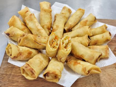 Spring Rolls remain crispy after being deep-fried