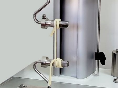 Testing the noodles’ elasticity with the pulling test