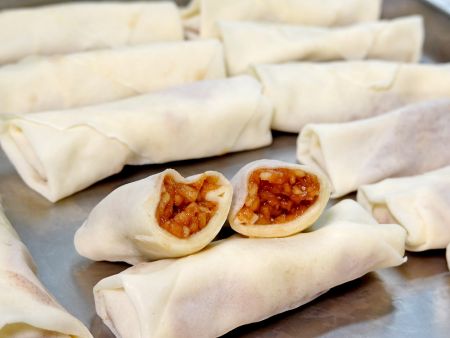 Nhân cuốn bánh quế giữ nguyên miếng trái cây