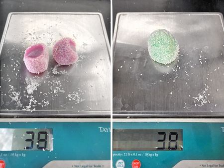 The final products weighed 38g, as the client required