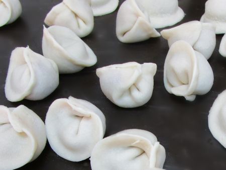 Unique look of dumplings which shaped by hand