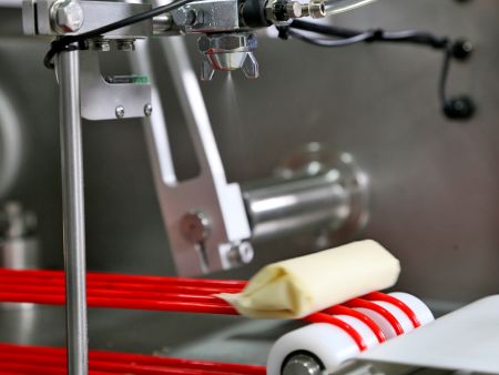 De l'eau est appliquée sur le bord final de l'emballage pour assurer une bonne étanchéité des rouleaux de printemps