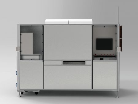 Laser Micro-etching System for Thick Films - Patented high-precision upside-down laser finishing system with powerful dust removal by vacuum cleaning