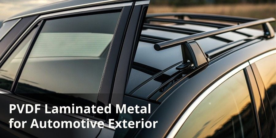 Metal laminado de PVDF para uso automotriz, adecuado para paneles exteriores y componentes de portaequipajes.