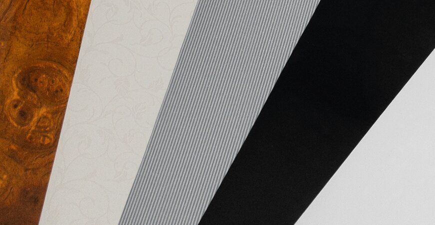 Glanzende PVC gelamineerde metaalserie.