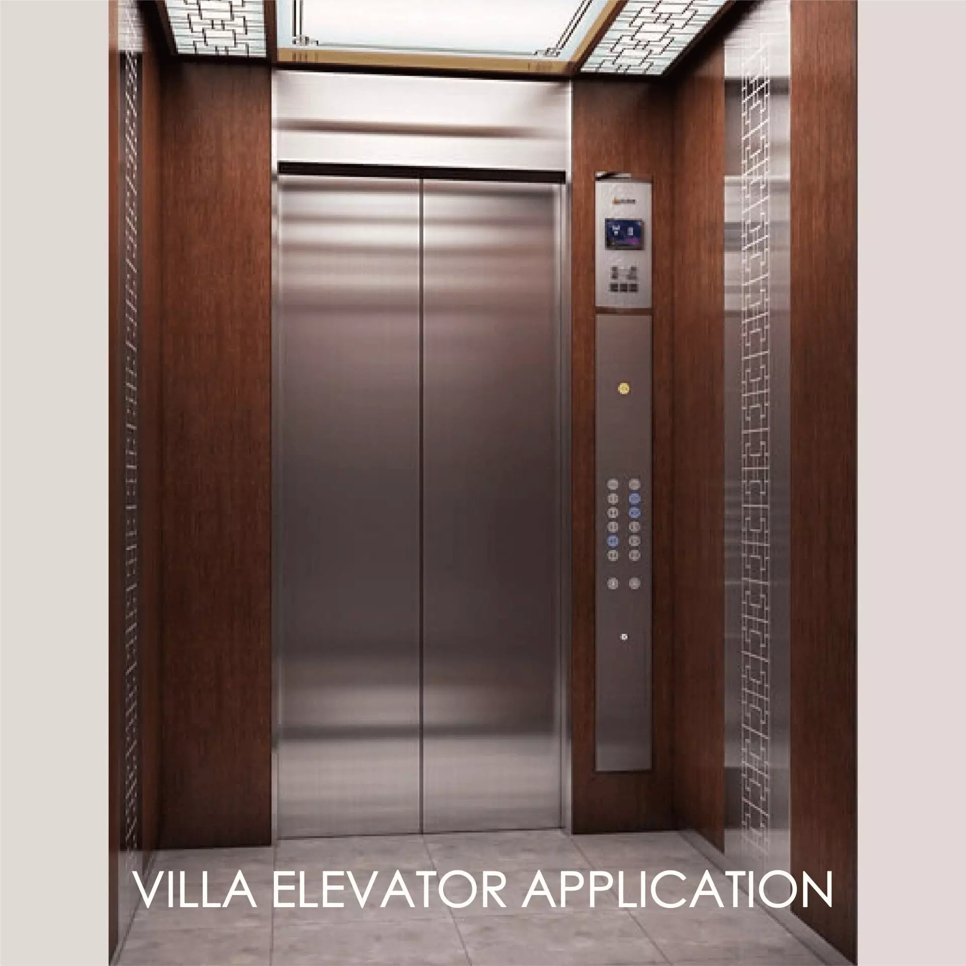 Using laminated metal to decorate the elevator door panel and interior space can create the aesthetics and durability.