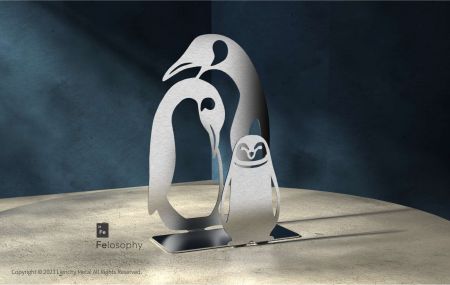 Visitekaarthouder/ Enveloppenhouder (Pinguïn)