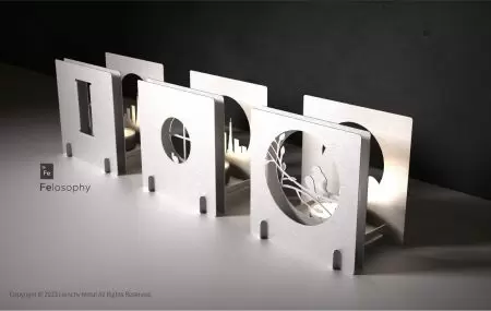 종이 커팅 시리즈 촛대 (측면 보기)