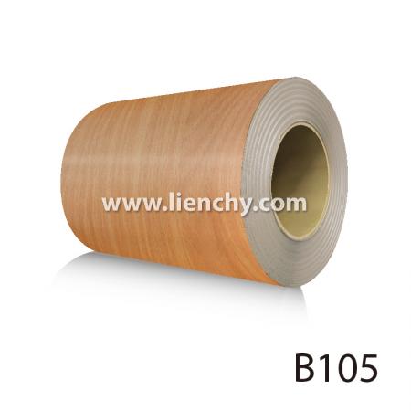 Bobina de metal pretratado de PVC de grano de madera de haya