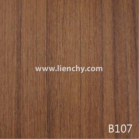 Filme de metal pré-revestido de PVC com grão de teca escura.