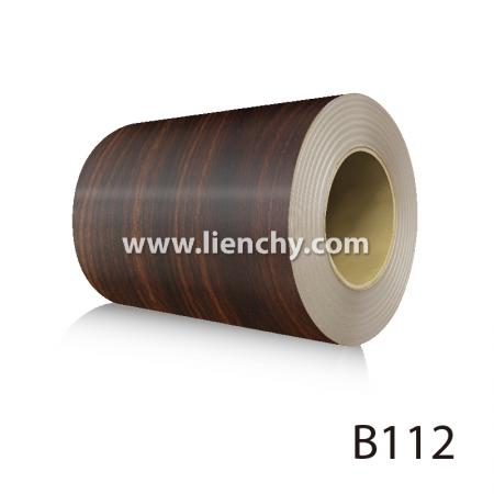 棕胡桃木紋PVC覆膜金屬鋼品(鋼捲)