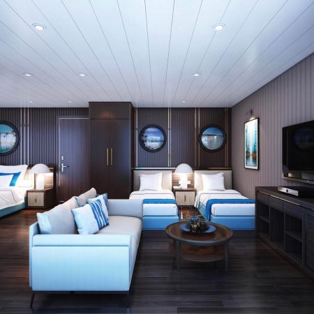 Bir yatak odası rahat ve aydınlık görünüyor ve odanın arka kısmı Kassod tahıl PVC laminasyonlu metal duvar panelleriyle dekore edilmiştir.