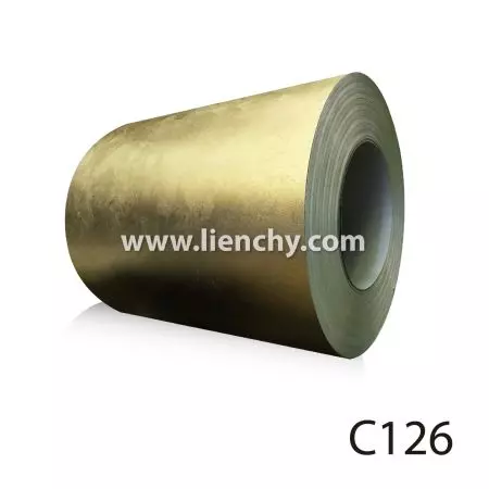 真鍮フリーズテクスチャーPVCフィルムラミネートメタルコイル