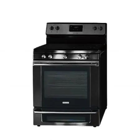 表面装飾にトレンディなブラックの指紋防止ステンレス鋼を使用したガスレンジ