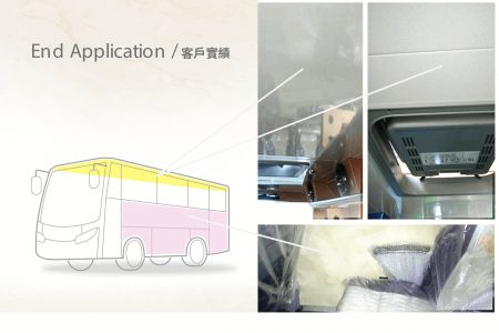 Ocelový plech boků v turistickém autobusu - laminovaná kovová aplikace (výroba automobilů)