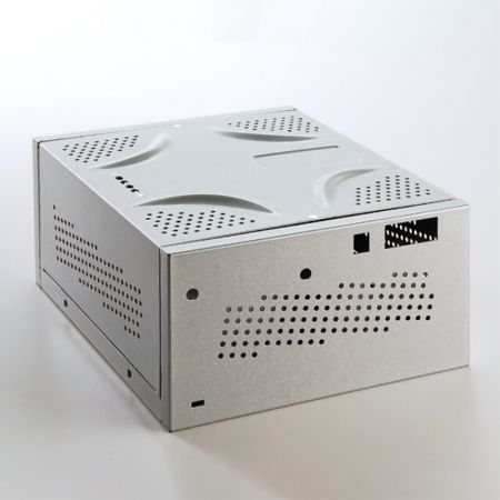 Mini PC case decorated with metallic series laminated metal plate