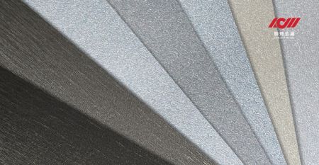 Metalická série laminovaného kovu - Povrch je stabilní a texturovaný PVC laminovaný kov.