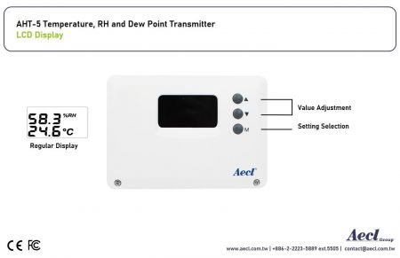 Transmitter pemasangan saluran udara, tipe terpisah dan suhu udara luar dan transmitter RH