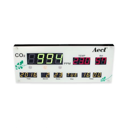 Màn hình CO2, Nhiệt độ và Độ ẩm - Màn hình hiển thị CO2, nhiệt độ và độ ẩm gắn tường với đầu ra tín hiệu RS485 và ba rơ le