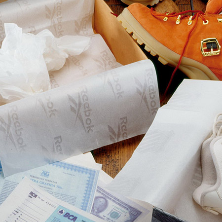 Carta filigranata per documenti, scarpe e confezioni di abbigliamento