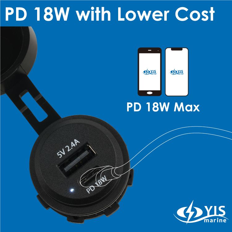 PD (Power Delivery) 18W USB 1A+1C Charger | Marine Toggle Switch Panels ...