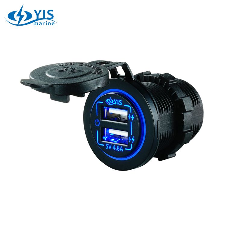 Double Port USB Charger Socket with ON-OFF Touch Button | Marine Toggle ...