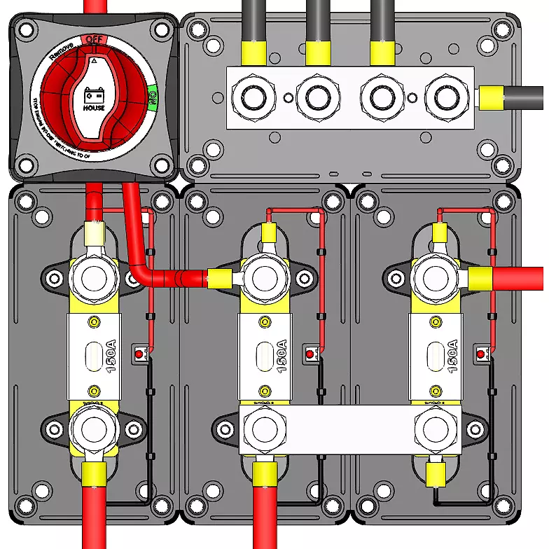 Bloco de fusíveis de design modular resistente