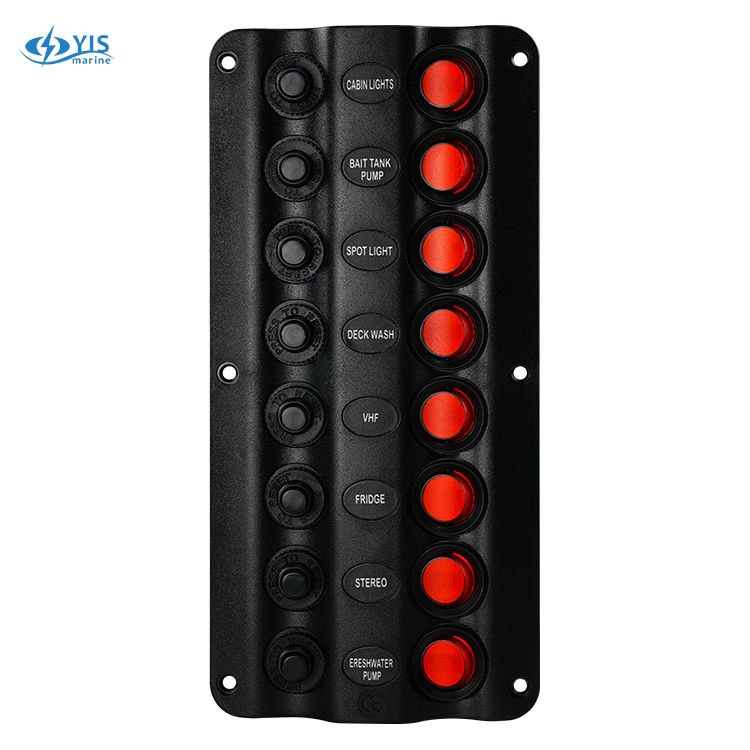 Evemodel Panneau Distribution 8 Interrupteurs 3-24V DC - Commutateur Fusibles LED