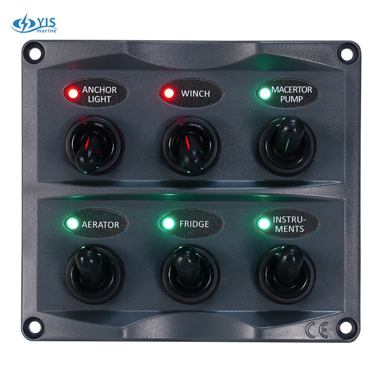 6P Toggle Switch Panel with Dual LED Color Version | Marine Toggle ...