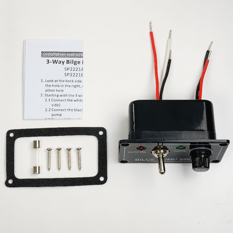 3-Way Bilge Pump Switch Panel | Marine Toggle Switch Panels, Fuses ...