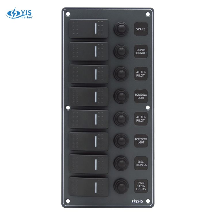 8P Aluminum Water-resistant Switch Panel | Marine Toggle Switch Panels ...