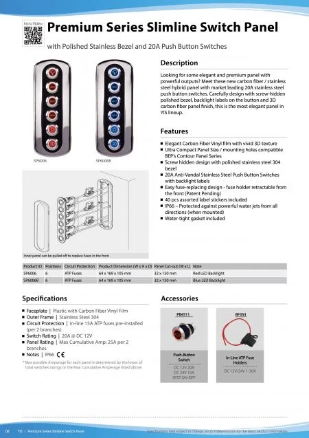 Premium Series Slimline Switch Panel