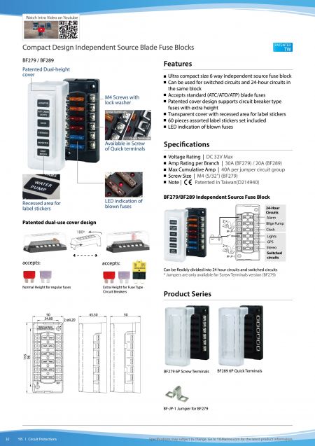 Compact Design Independent Source Blade Fuse Blocks