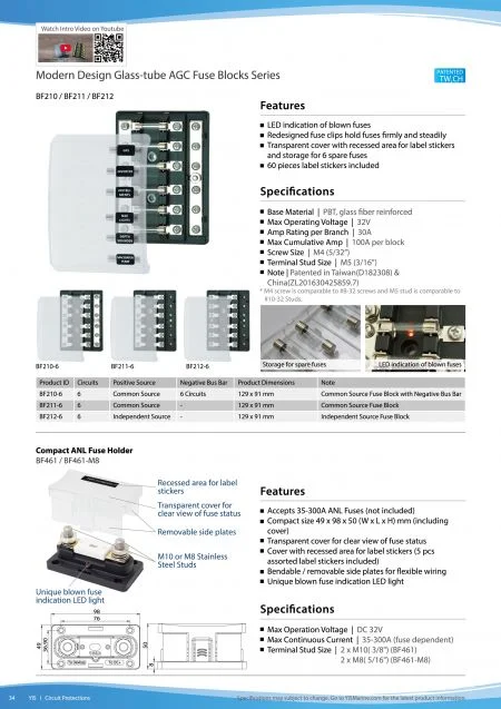 Modern Design Glass-tube AGC Fuse Blocks Series
