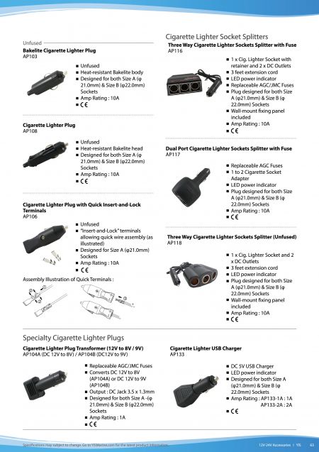 Cigarette Lighter Socket Splitters